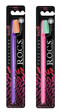 Rocs Passions Rush Medium Diş Fırçası Mor Pembe 2'li
