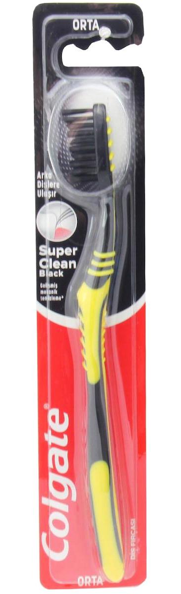 Colgate Süper Clean Black Orta Diş Fırçası Sarı