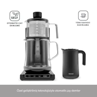 Homend Smart Royaltea Plus 2 in 1 Cam Demlikli 1800 W Siyah Çay Makinesi