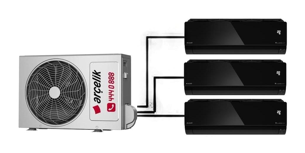 Arçelik Mirror Multi 24000 Btu 3+1 12+12+12 İnverter Duvar Tipi Klima