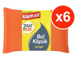 Koroplast Bol Köpük Bulaşık Süngeri 6'lı