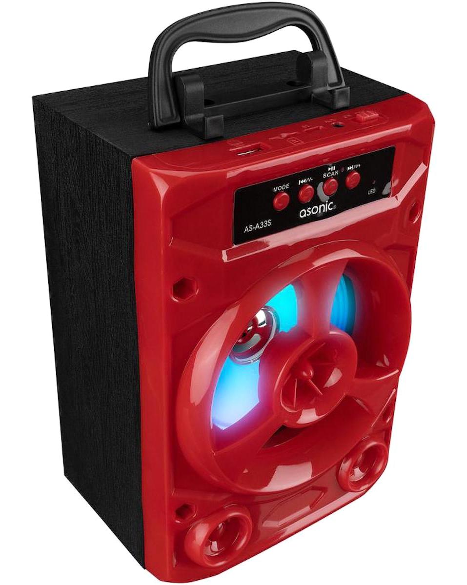 Asonic AS-A33K Bluetooth Hoparlör Kırmızı