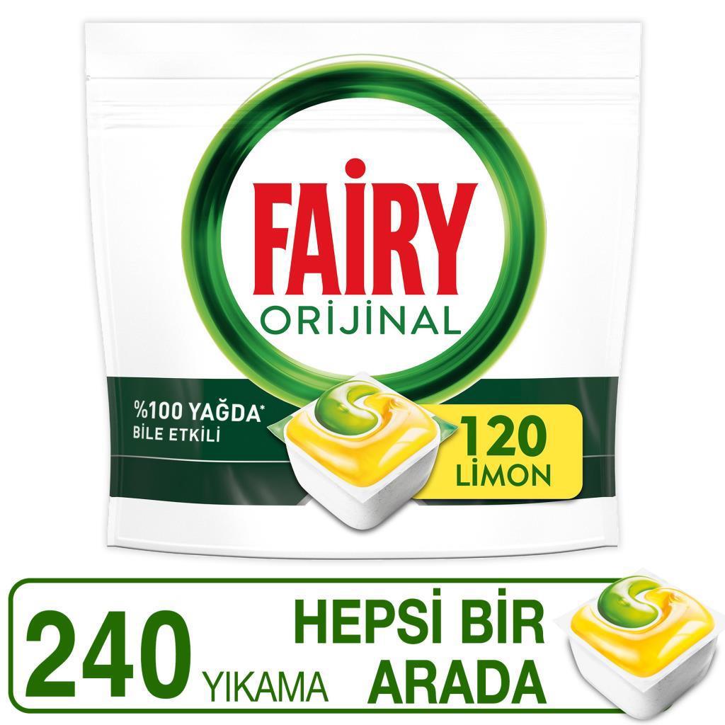 Fairy Hepsi Bir Arada Limon Kokulu Tablet Bulaşık Makinesi Deterjanı 2x120 Adet