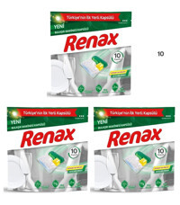 Renax Hepsi 1 Arada Tablet Bulaşık Makinesi Deterjanı 3x10 Adet