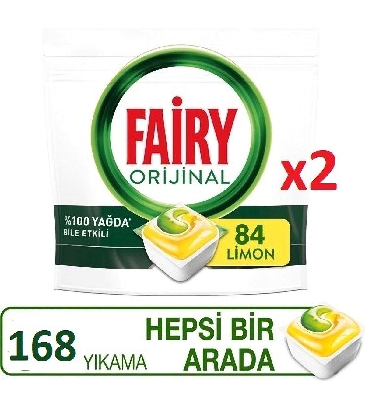 Fairy Hepsi Bir Arada Limonlu Tablet Bulaşık Makinesi Deterjanı 2x84 Adet