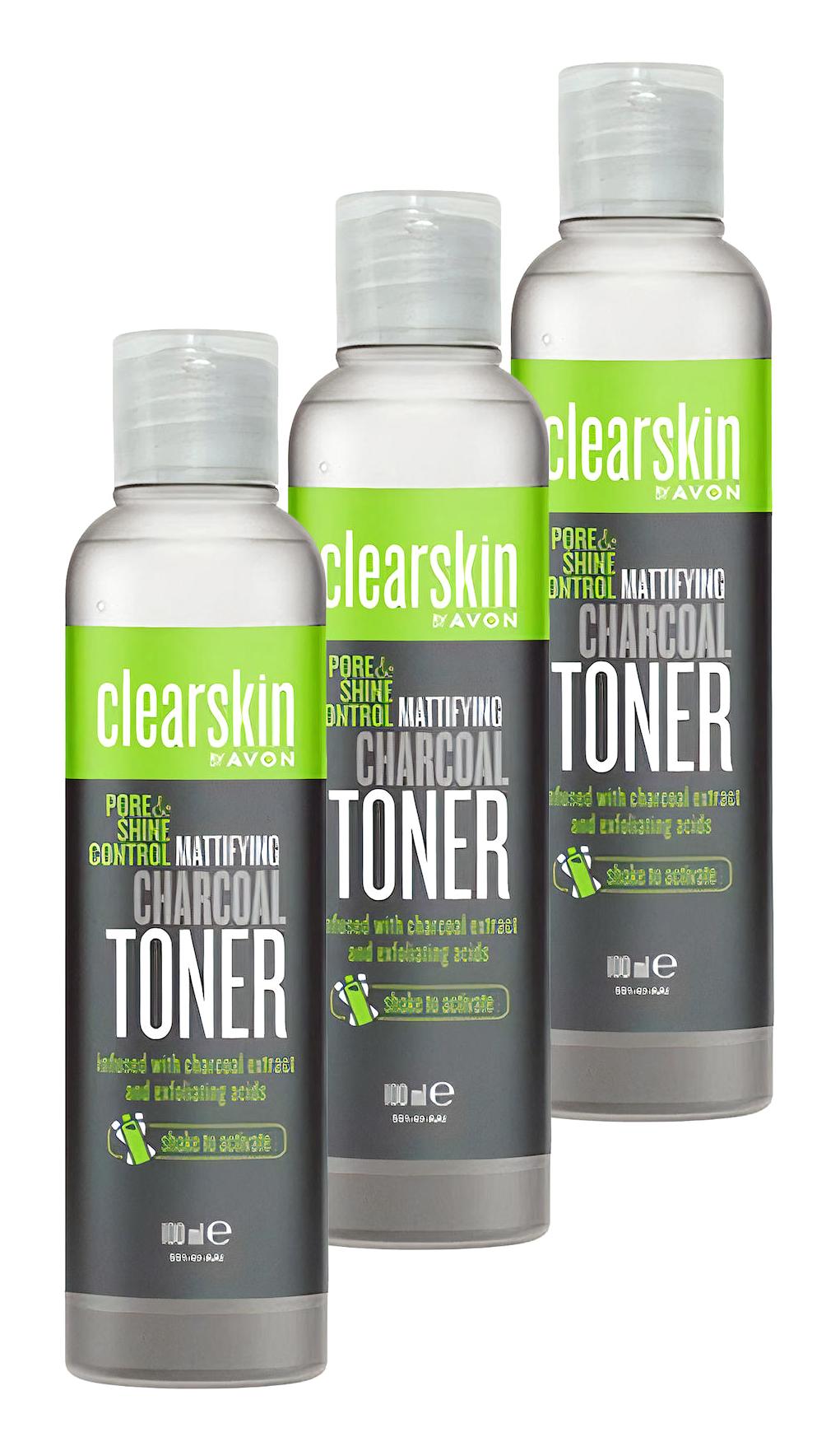 Avon Clearskin Kömür Özlü Matlaştırıcı Yüz Toniği 3x100 ml