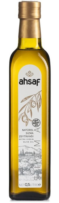 Ahsaf Soğuk Sıkım Cam Sızma Zeytinyağı 500 ml