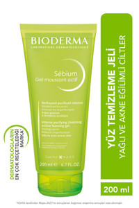 Bioderma Sebium Gel Active Salisilik Asit Yağlı Akne Eğilimli Ciltler İçin Sivilce Karşıtı Yüz Temizleme Jeli 200 ml