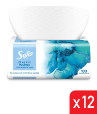 Sofia 2 Katlı 12'li Z Katlama El ve Yüz Havlusu