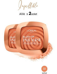 L'Oréal Paris Blush Of Paradise Şeftali Tonu Işıltılı Toz Allık 2 Adet