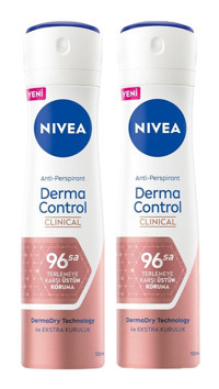 Nivea Women Derma Control Pudrasız Ter Önleyici Antiperspirant Sprey Kadın Deodorant 2x150 ml
