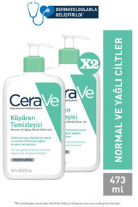 Cerave Foaming Cleanser Yağlı Ciltler İçin Yüz Temizleyici Köpük 2x473 ml