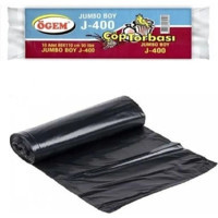 J-400 Jumbo Boy Çöp Torbası 80 x 110 cm 10 Lu Rulo x 1 Paket = 10 Adet (Siyah)