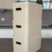 Linea 3'lü Raf Düzenleyici Saklama Kutusu Kum Beji