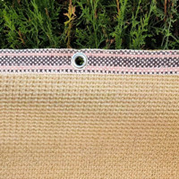 %95 Krem Gölgelik File Çit Filesi 4 Metre Enli 95'lik Bahçe Çit Örtüsü Jüt Gölgelik Koruma Tülü Şeritli Halkalı - 4m x 19m