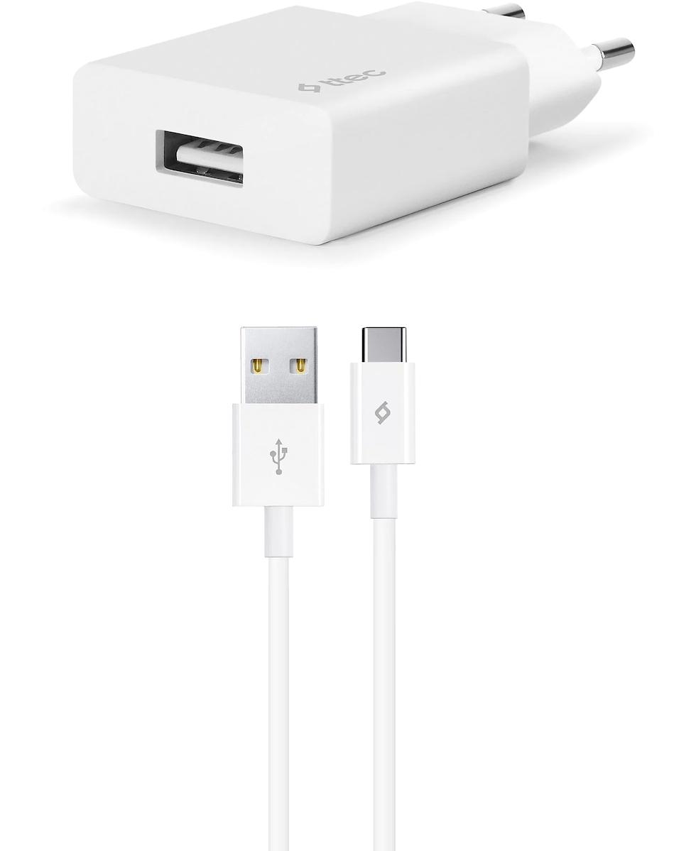 ttec SmartCharger 2.1A Seyahat Şarj Aleti + USB-A - USB-C Kablo