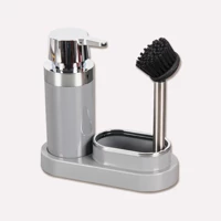 Primanova Polen Plastik Pompalı Tezgah Üstü Gri Fırçalı Sabunluk