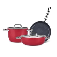 Karaca Biodiamond Victoria İndüksiyon Tabanlı 5 Parça Tencere Seti Kırmızı