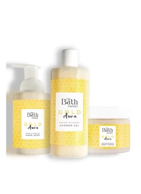 Gold Aura Vücut Peelingi + Gold Aura Duş Jeli + Gold Aura Köpük Sabun