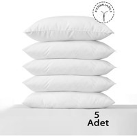 Vionel Home Pamuklu 50x70 Beyaz Iç Astar, Fermuarlı Yastık Kılıfı, 5'li Yastık Şiltesi