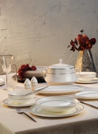 Aryıldız 60 Parça Hn Vanessa Platin Porselen Yemek Takımı Ar252963 Akyüzhome