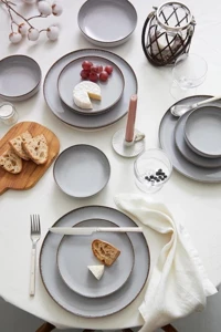 Kütahya Porselen Moderna 24 Parça 6 Kişilik Yemek Takımı Gri