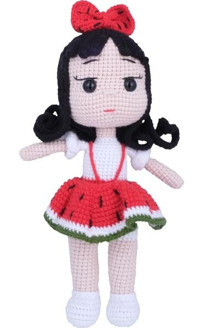 Anatoya Amigurumi Karpuz Kız - Anatoya - Beyaz - Kırmızı