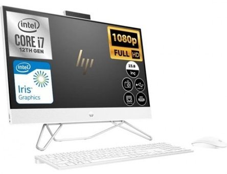 HP All-in-One 24-cb1030nt (78J74EA03) Dahili Iris Xe Graphics Ekran Kartlı Intel Core i7 1255U 16 GB Ram DDR4 1 TB SSD 23.8 inç Full HD FreeDos All in One Bilgisayar