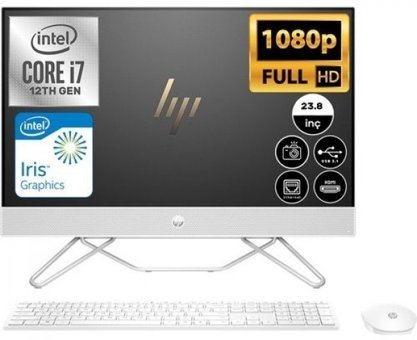 HP All-in-One 24-cb1030nt (78J74EA03) Dahili Iris Xe Graphics Ekran Kartlı Intel Core i7 1255U 16 GB Ram DDR4 1 TB SSD 23.8 inç Full HD FreeDos All in One Bilgisayar