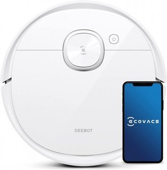 Ecovacs Deebot T9 Haritalı Moplu Çift Fırçalı Islak Kuru 3000 Pa Beyaz Robot Süpürge ve Paspas