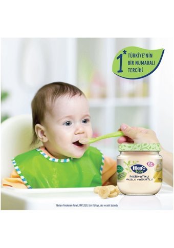 Hero Baby Muzlu Yoğurtlu Laktozsuz Meyveli Probiyotikli Kavanoz Maması 120 gr