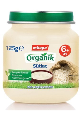 Milupa Sütlaç Laktozsuz Tahıllı Glutensiz Organik Kavanoz Maması 125 gr