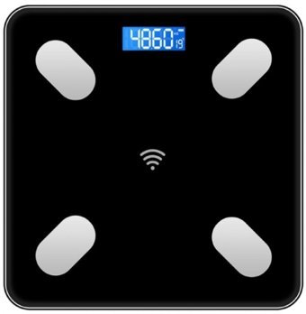 Yui TZC-001 Yağ Ölçen Vücut Analizi Yapan Bluetoothlu Kas Ölçen Cam Dijital Akıllı Tartı Siyah