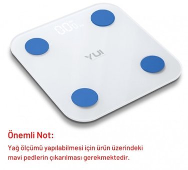 Yui KB12 Yağ Ölçen Vücut Analizi Yapan Bluetoothlu Kas Ölçen Cam Dijital Akıllı Tartı