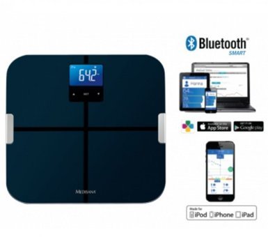 Medisana 40423 Yağ Ölçen Vücut Analizi Yapan Bluetoothlu Kas Ölçen Dijital Akıllı Tartı