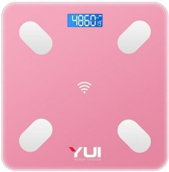 Yui TZC-001 Yağ Ölçen Vücut Analizi Yapan Bluetoothlu Kas Ölçen Cam Dijital Akıllı Tartı Pembe