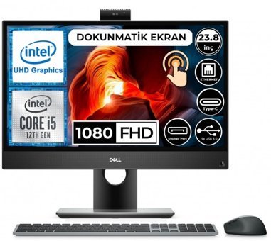 Dell Optiplex 5400 O5400AIOEDBP01A5 Dahili UHD Graphics 770 Ekran Kartlı Intel Core i5 12500T 32 GB Ram DDR4 512 GB SSD 23.8 inç Full HD FreeDos Dokunmatik All in One Bilgisayar