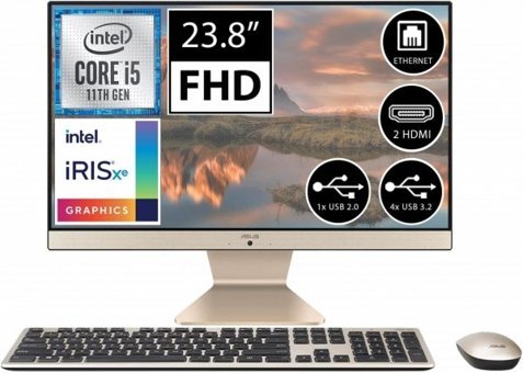Asus V241EAK-BA130M06 Dahili Iris Xe Graphics Ekran Kartlı Intel Core i5 1135G7 32 GB Ram DDR4 512 GB SSD 23.8 inç Full HD FreeDos All in One Bilgisayar