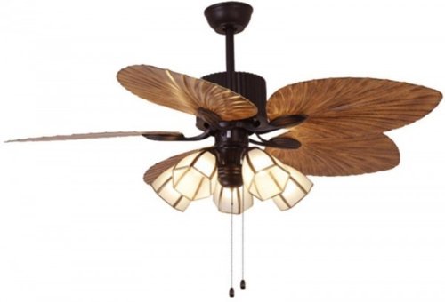 Dekorfan DKF-506 Işıklı Ahşap 5 Kanatlı Kahverengi Tavan Vantilatörü