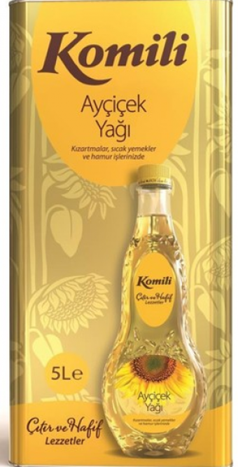 Komili Çıtır ve Hafif Lezzetler Teneke Ayçiçek Yağı 5 lt