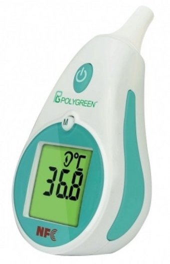Polygreen KI 8180N Hem Kulaktan Hem Alından Temassız Dijital Kulak İçi Yetişkin Ateş Ölçer