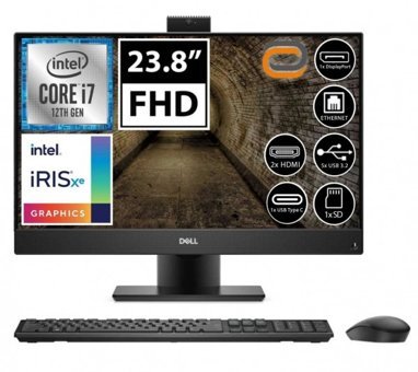 Dell Optiplex 7400 O7400AIO36X5D Dahili UHD Graphics 770 Ekran Kartlı Intel Core i7 12700 16 GB Ram DDR4 1.5 TB SSD 23.8 inç Full HD FreeDos All in One Bilgisayar