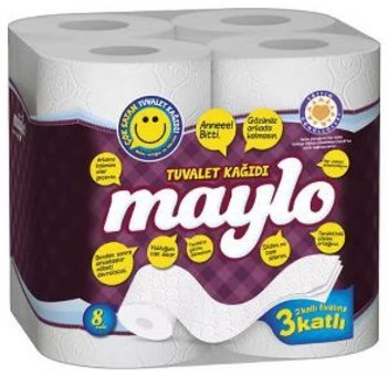 Maylo 3 Katlı 8'li Rulo Tuvalet Kağıdı