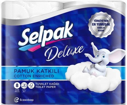 Selpak Deluxe 3 Katlı 8'li Rulo Tuvalet Kağıdı