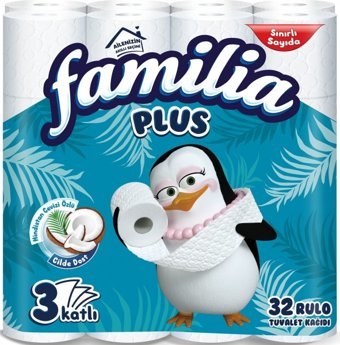Familia Plus Hindistan Cevizi Özlü 3 Katlı 32'li Rulo Tuvalet Kağıdı