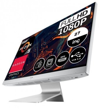 Asus M3700WYAK-AWA023MH03 Dahili Radeon Graphics Ekran Kartlı AMD Ryzen 5 5625U 8 GB Ram DDR4 1 TB SSD 27 inç Full HD Windows 11 Home All in One Bilgisayar