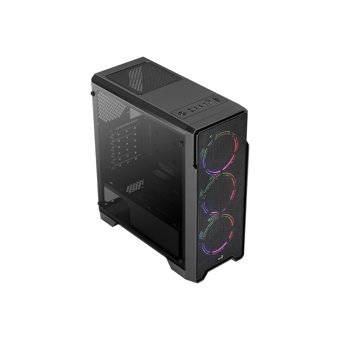 Aerocool Ore Saturn RGB Mesh Sıvı Soğutmalı 6 Fanlı Siyah Dikey Kullanım Mid Tower Oyuncu Bilgisayar Kasası