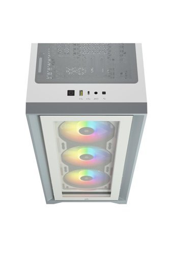 Corsair iCUE 4000X RGB Mesh Sıvı Soğutmalı 5 Fanlı Beyaz Dikey Kullanım Mid Tower Oyuncu Bilgisayar Kasası
