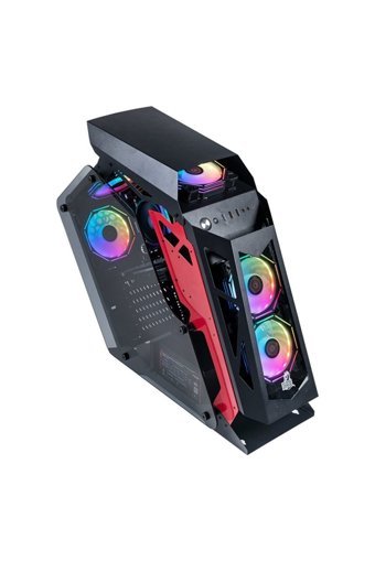 Turbox Dragos BattleRam LK06 RGB Mesh Sıvı Soğutmalı 6 Fanlı Siyah Dikey Kullanım Mid Tower Oyuncu Bilgisayar Kasası
