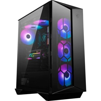 MSI Mpg Gungnir 110R RGB Mesh Sıvı Soğutmalı 4 Fanlı Siyah Dikey Kullanım Micro ATX Oyuncu Bilgisayar Kasası